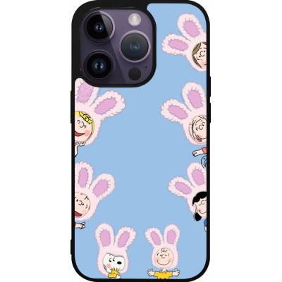 Coque iPhone 15 Pro - Silicone rigide noir Easter 2026 Snoopy