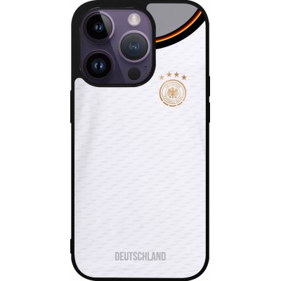 Coque iPhone 15 Pro - Silicone rigide noir Maillot de football Allemagne 2022 personnalisable