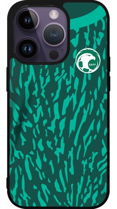 iPhone 15 Pro Case Hülle - Silikon schwarz Saudi-Arabien 2022 personalisierbares Fussballtrikot