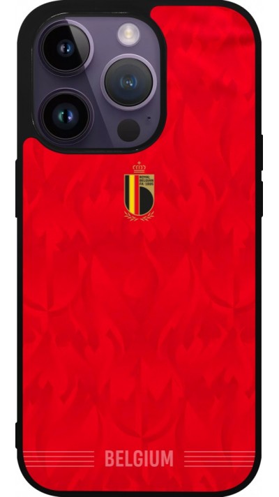 iPhone 15 Pro Case Hülle - Silikon schwarz Belgien 2026 personalisierbares Fussballtrikot