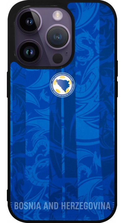 iPhone 15 Pro Case Hülle - Silikon schwarz Bosnien und Herzegowina 2026 personalisierbares Fussballtrikot