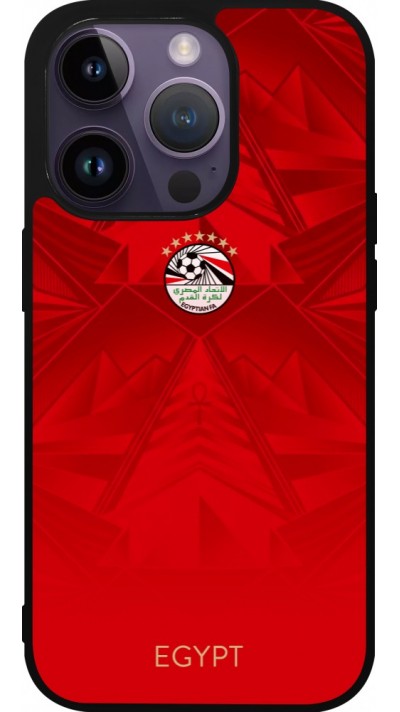 iPhone 15 Pro Case Hülle - Silikon schwarz Ägypten 2026 personalisierbares Fussballtrikot