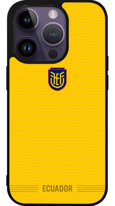 iPhone 15 Pro Case Hülle - Silikon schwarz Ecuador 2026 personalisierbares Fussballtrikot