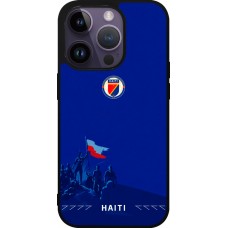 Coque iPhone 15 Pro - Silicone rigide noir Maillot de football Haiti 2026 personnalisable