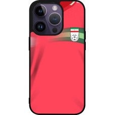 Coque iPhone 15 Pro - Silicone rigide noir Maillot de football Iran 2022 personnalisable