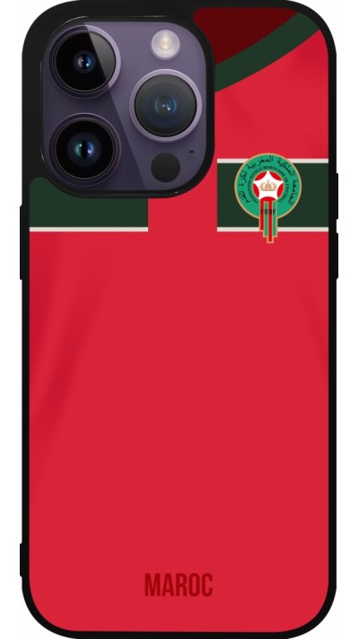 iPhone 15 Pro Case Hülle - Silikon schwarz Marokko 2022 personalisierbares Fussballtrikot