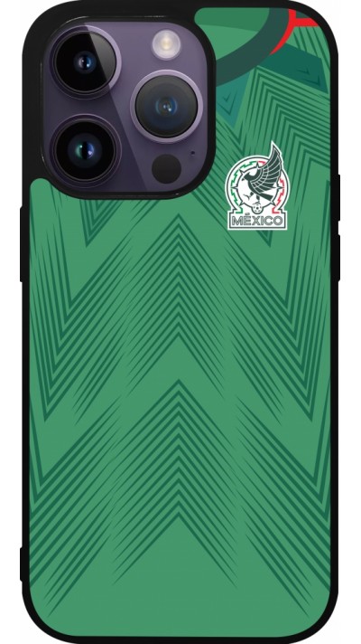 iPhone 15 Pro Case Hülle - Silikon schwarz Mexiko 2022 personalisierbares Fussballtrikot