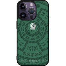 Coque iPhone 15 Pro - Silicone rigide noir Maillot de football Mexique 2026 personnalisable
