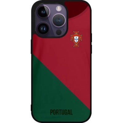 iPhone 15 Pro Case Hülle - Silikon schwarz Fussballtrikot Portugal2022
