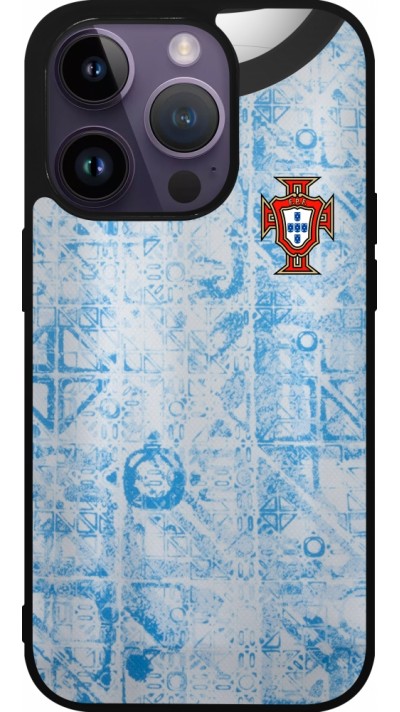 iPhone 15 Pro Case Hülle - Silikon schwarz Portugal Away personalisierbares Fussballtrikot