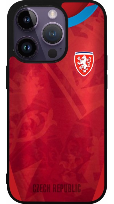 iPhone 15 Pro Case Hülle - Silikon schwarz Tschechische Republik personalisierbares Fussballtrikot