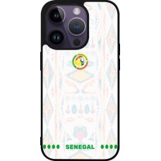 Coque iPhone 15 Pro - Silicone rigide noir Maillot de football Sénégal 2026 personnalisable