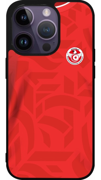 iPhone 15 Pro Case Hülle - Silikon schwarz Tunesien 2022 personalisierbares Fussballtrikot