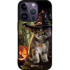 iPhone 15 Pro Case Hülle - Silikon schwarz Halloween 21 Witch cat