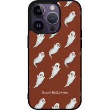 Coque iPhone 15 Pro - Silicone rigide noir Halloween 2025 Pattern of ghosts