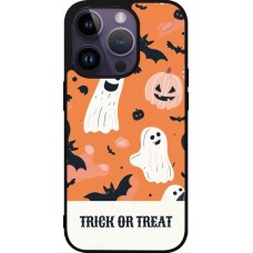 Coque iPhone 15 Pro - Silicone rigide noir Halloween 2025 Trick treat