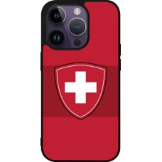 iPhone 15 Pro Case Hülle - Silikon schwarz Hockey World Championship Ecusson Suisse