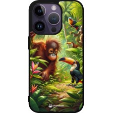 iPhone 15 Pro Case Hülle - Silikon schwarz Tropischer Dschungel Tayrona