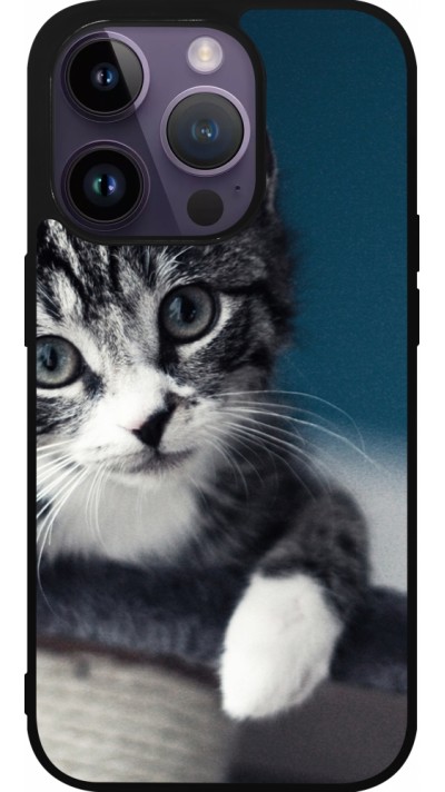 iPhone 15 Pro Case Hülle - Silikon schwarz Meow 23