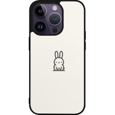 iPhone 15 Pro Case Hülle - Silikon schwarz Minimal Häschen Süße