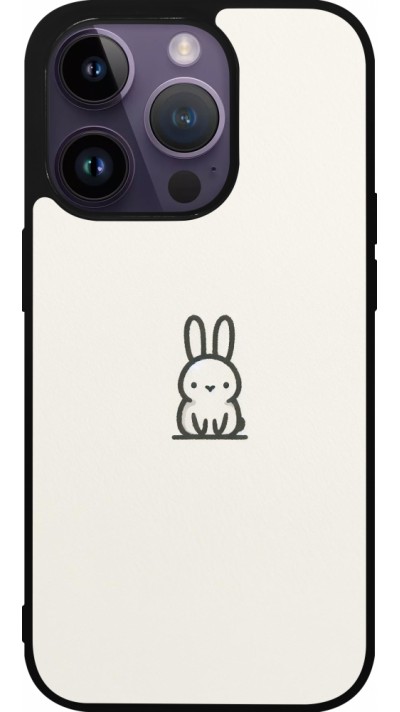 iPhone 15 Pro Case Hülle - Silikon schwarz Minimal Häschen Süße