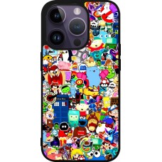 iPhone 15 Pro Case Hülle - Silikon schwarz Mixed cartoons