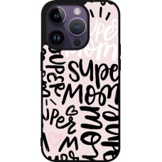 iPhone 15 Pro Case Hülle - Silikon schwarz Mom 2024 Super mom