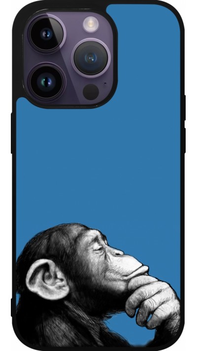 Coque iPhone 15 Pro - Silicone rigide noir Monkey Pop Art