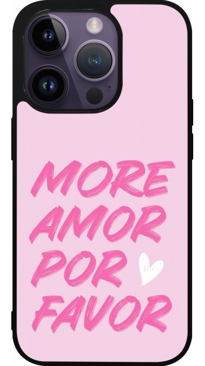 Coque iPhone 15 Pro - Silicone rigide noir More amor porfavor