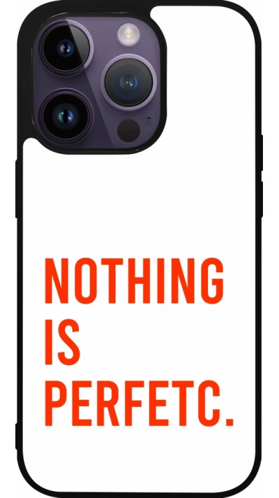 Coque iPhone 15 Pro - Silicone rigide noir Nothing is Perfetc