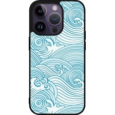 Coque iPhone 15 Pro - Silicone rigide noir Ocean Waves