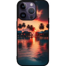 iPhone 15 Pro Case Hülle - Silikon schwarz Paradies Malediven
