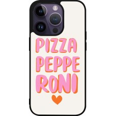 Coque iPhone 15 Pro - Silicone rigide noir Pizza pepperoni 2026