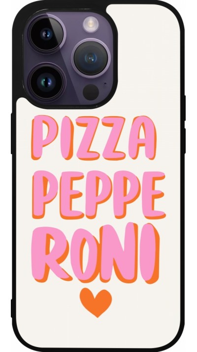 Coque iPhone 15 Pro - Silicone rigide noir Pizza pepperoni 2026