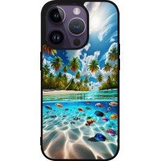 iPhone 15 Pro Case Hülle - Silikon schwarz Strandparadies