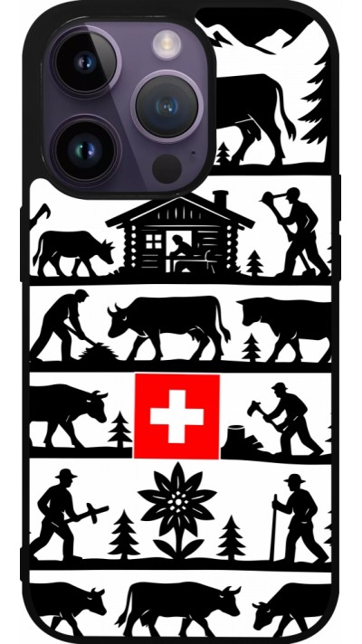 Coque iPhone 15 Pro - Silicone rigide noir Poya Suisse 1