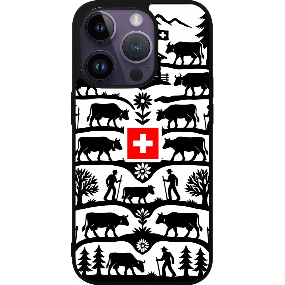 Coque iPhone 15 Pro - Silicone rigide noir Poya Suisse 3