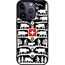 Coque iPhone 15 Pro - Silicone rigide noir Poya Suisse 3 noir