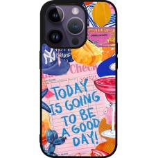 Coque iPhone 15 Pro - Silicone rigide noir Preppy Today is Going to be a good day