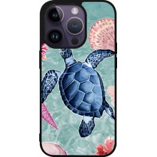 Coque iPhone 15 Pro - Silicone rigide noir Preppy Turtle