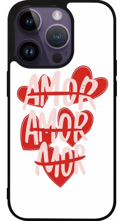 Coque iPhone 15 Pro - Silicone rigide noir Saint Valentines Day 26 Amor