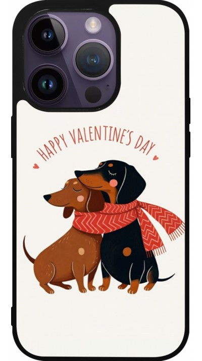 Coque iPhone 15 Pro - Silicone rigide noir Saint Valentines Day 26 Happy Valentine