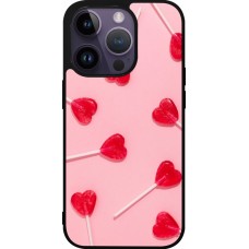 Coque iPhone 15 Pro - Silicone rigide noir Saint Valentines Day 26 Lollipop