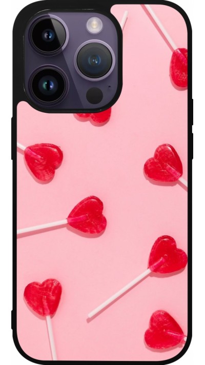 Coque iPhone 15 Pro - Silicone rigide noir Saint Valentines Day 26 Lollipop