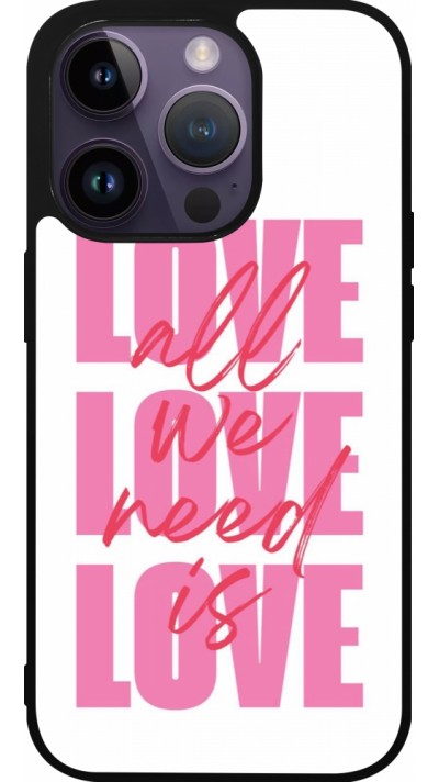 Coque iPhone 15 Pro - Silicone rigide noir Saint Valentines Day 26 Love all we need is