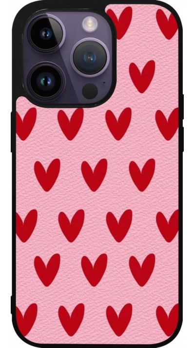 Coque iPhone 15 Pro - Silicone rigide noir Saint Valentines Day 26 Pattern heart