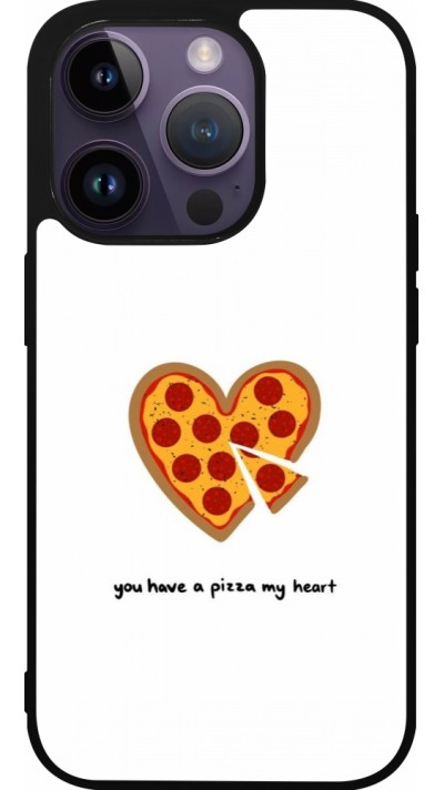 Coque iPhone 15 Pro - Silicone rigide noir Saint Valentines Day 26 You have my pizza heart