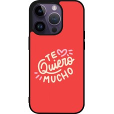 Coque iPhone 15 Pro - Silicone rigide noir Saint Valentines Day 26 Te quiero mucho