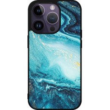 iPhone 15 Pro Case Hülle - Silikon schwarz Sea Foam Blue