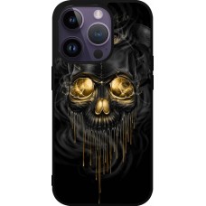 Coque iPhone 15 Pro - Silicone rigide noir Skull 02